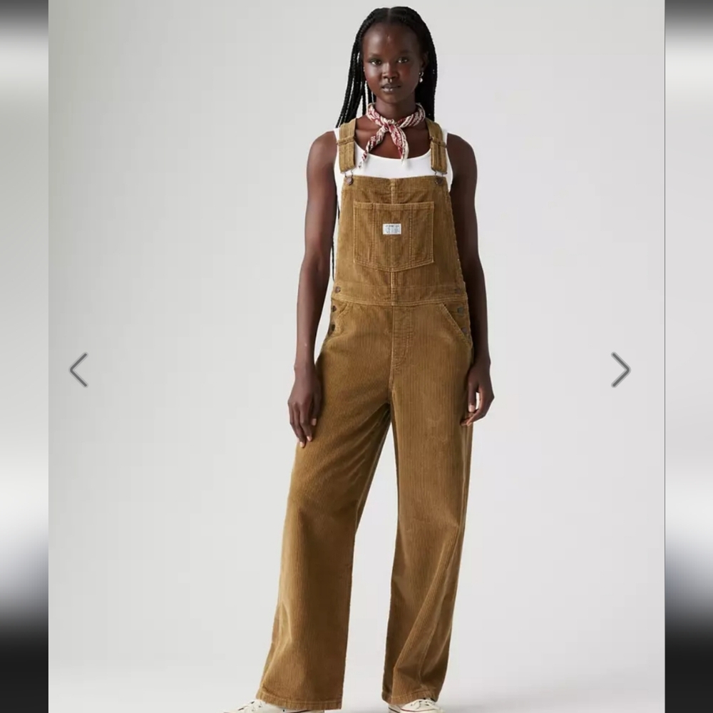 Women's Brown Corduroy Overalls - Picture 7 of 7